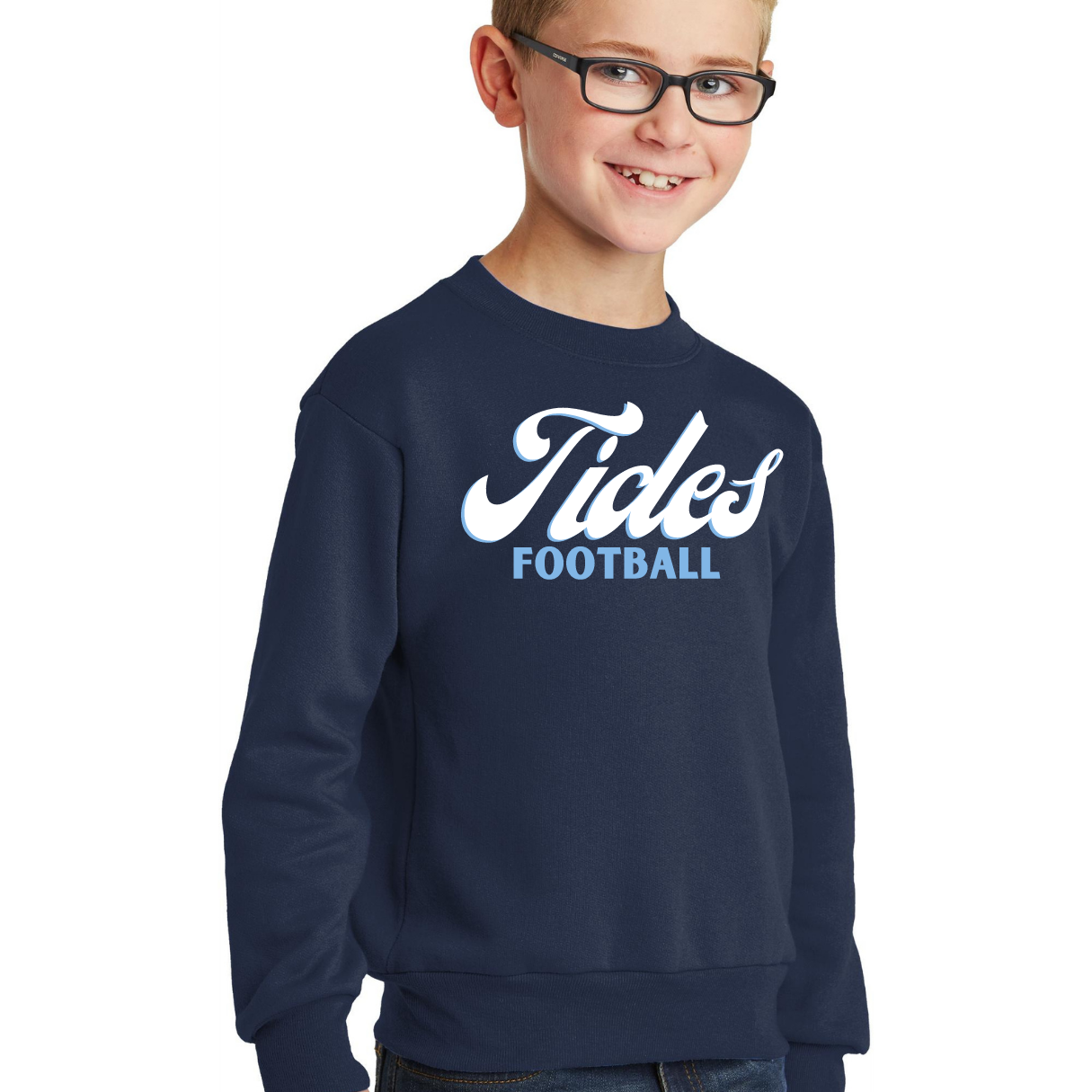 Retro Tides Football Crewneck - Adult and Youth