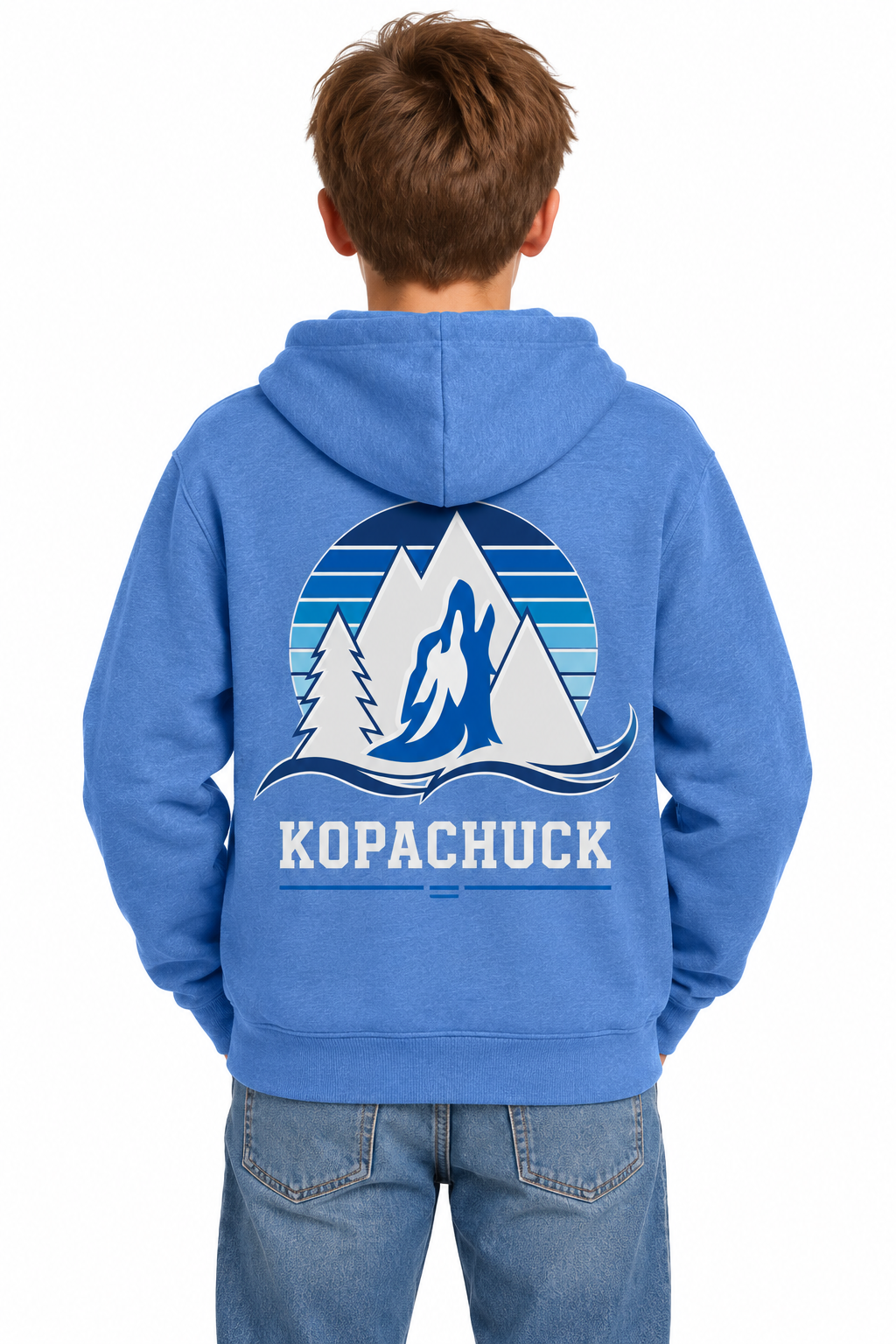 Kopachuck Coyote Striped Full Zip Hooded Sweatshirt