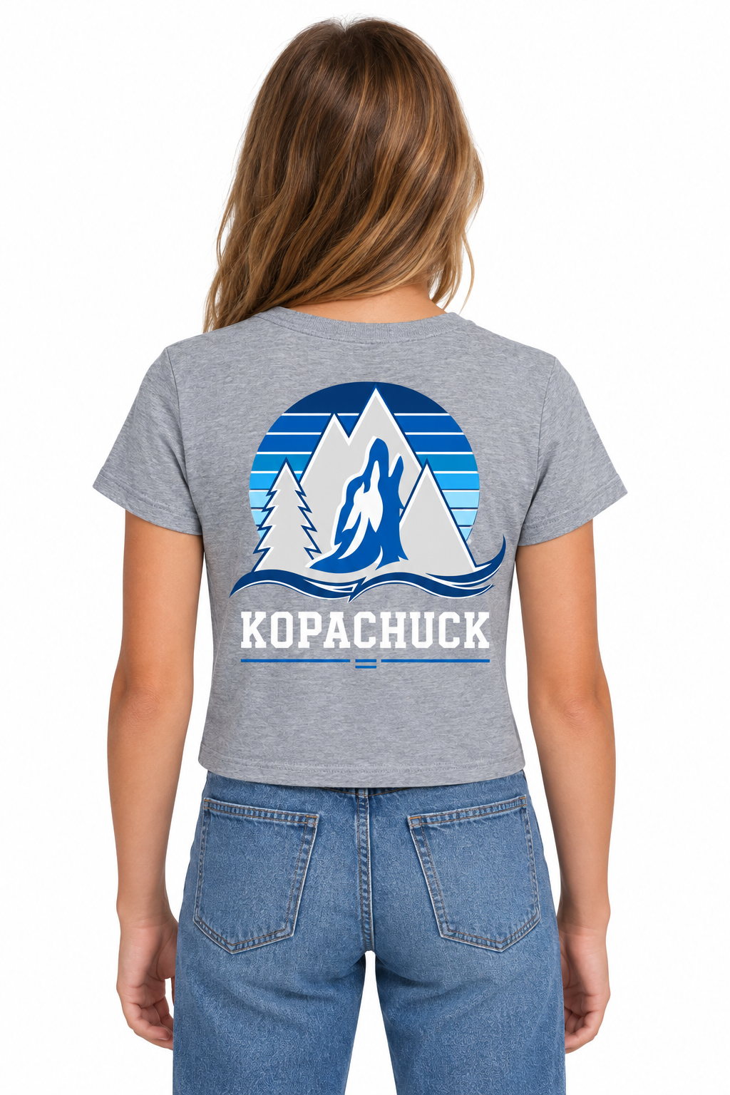 Kopachuck Coyote Striped Women's Rib Baby Tee