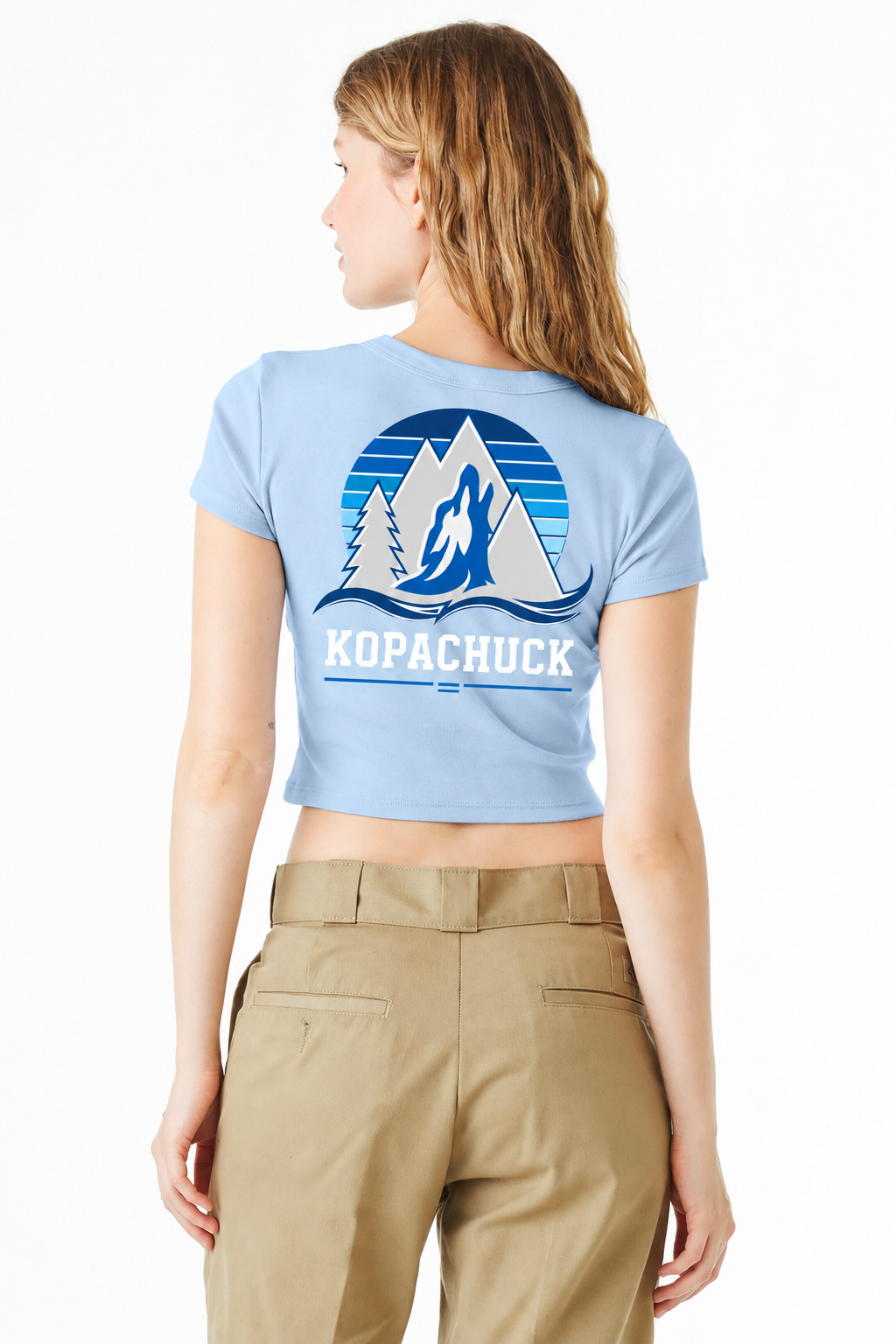 Kopachuck Coyote Striped Women's Rib Baby Tee