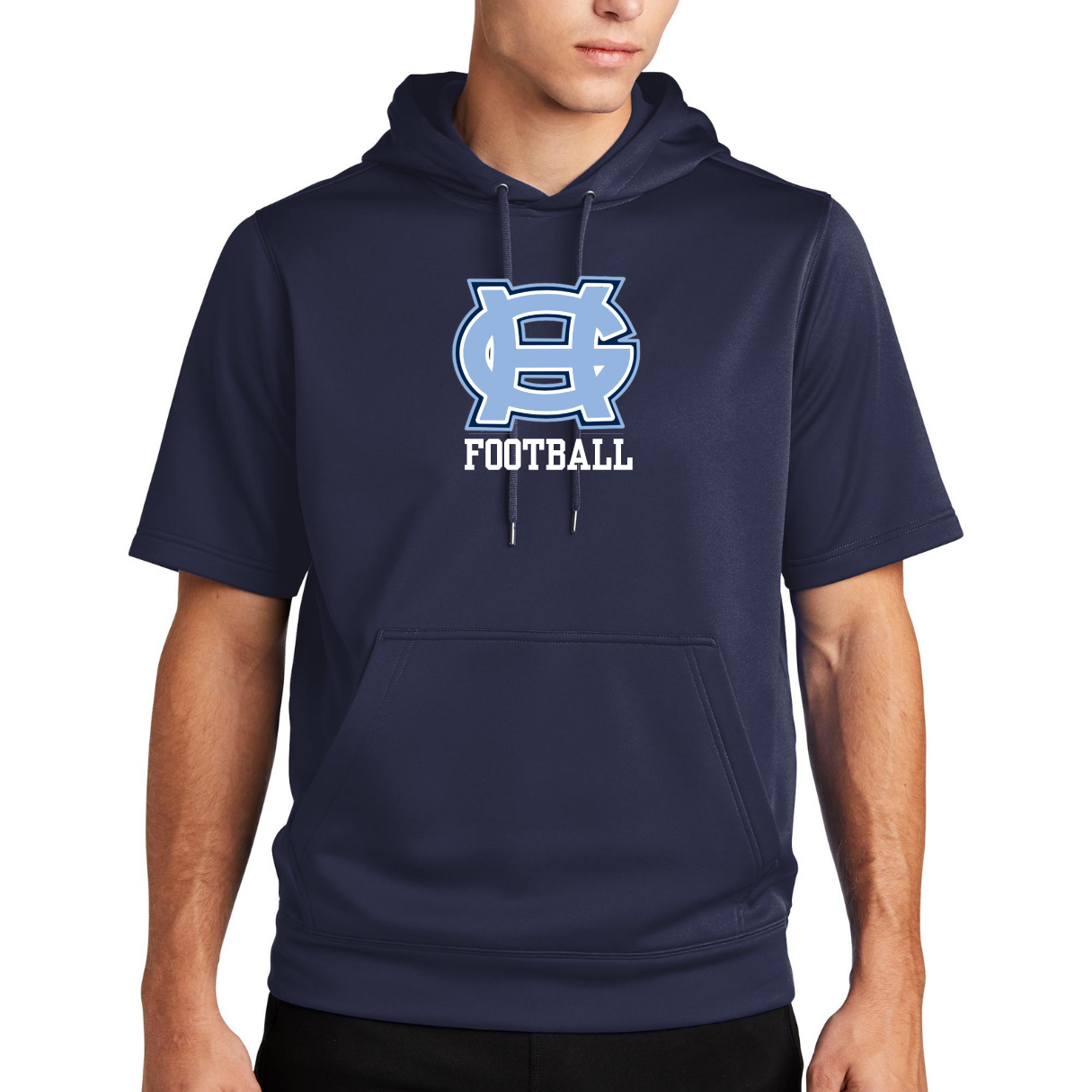 Classic GH Football Short Sleeved Performance Hooded Sweatshirt- Adult and Youth
