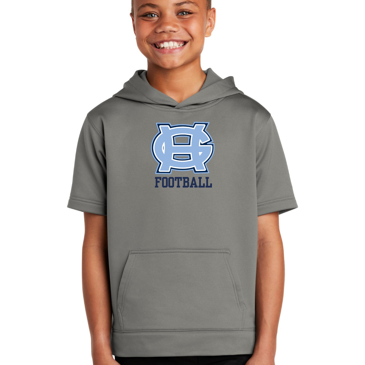 Classic GH Football Short Sleeved Performance Hooded Sweatshirt- Adult and Youth