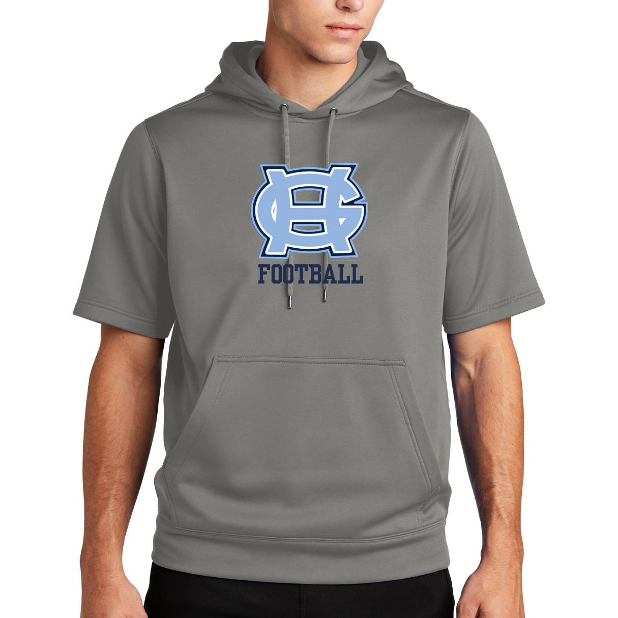 Classic GH Football Short Sleeved Performance Hooded Sweatshirt- Adult and Youth