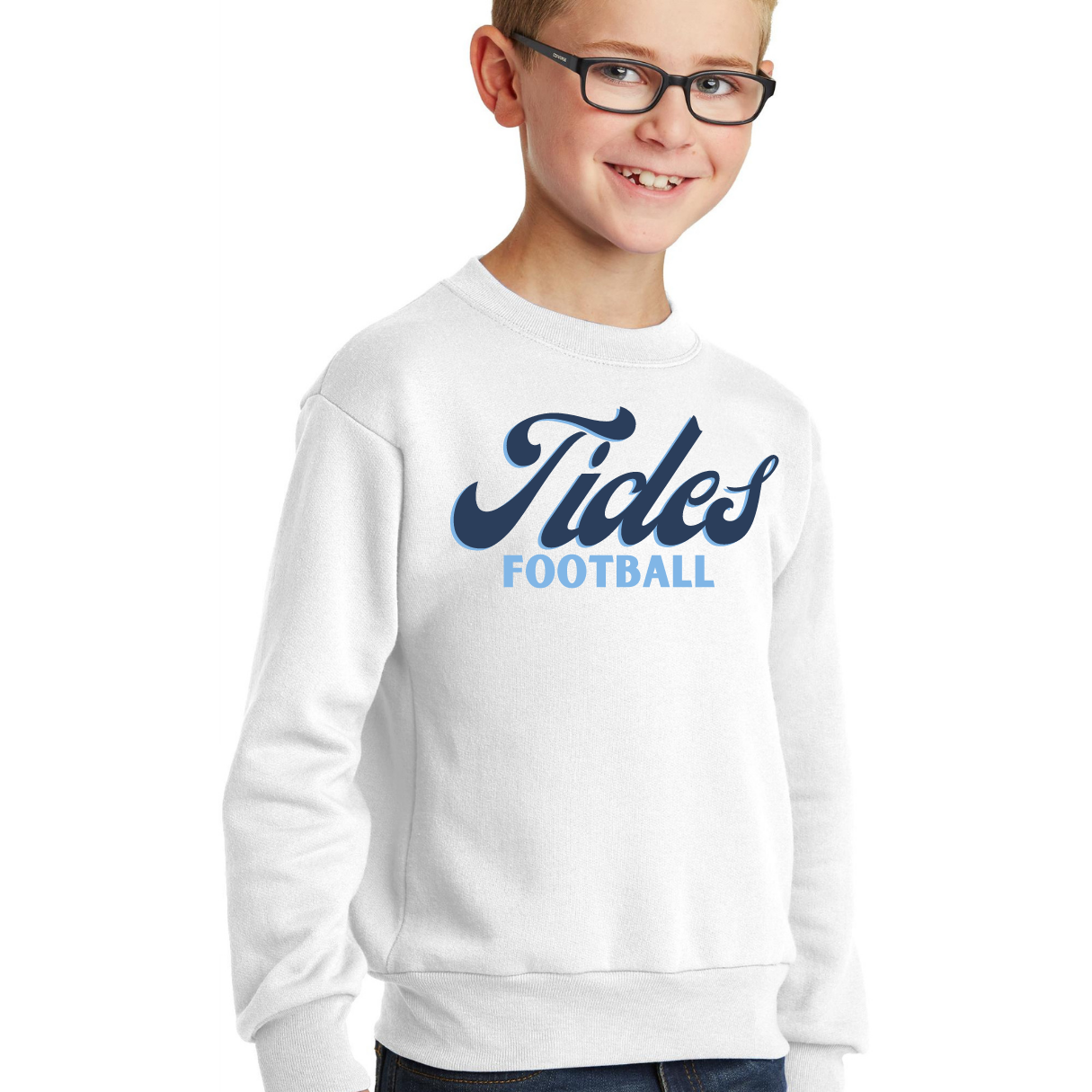 Retro Tides Football Crewneck - Adult and Youth
