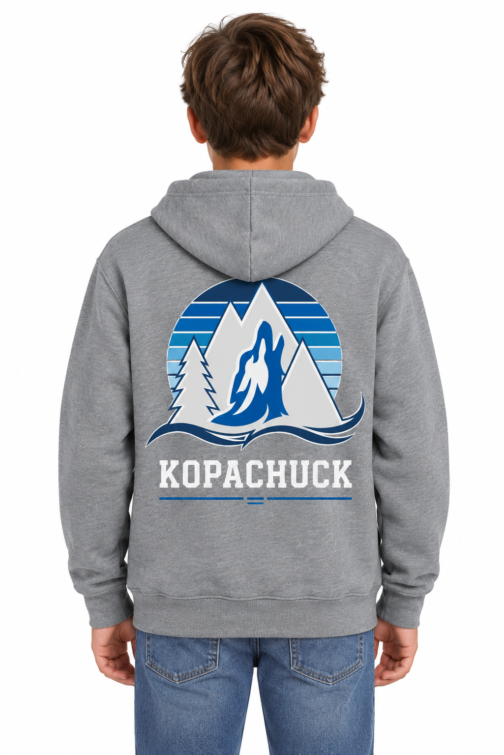 Kopachuck Coyote Striped Full Zip Hooded Sweatshirt