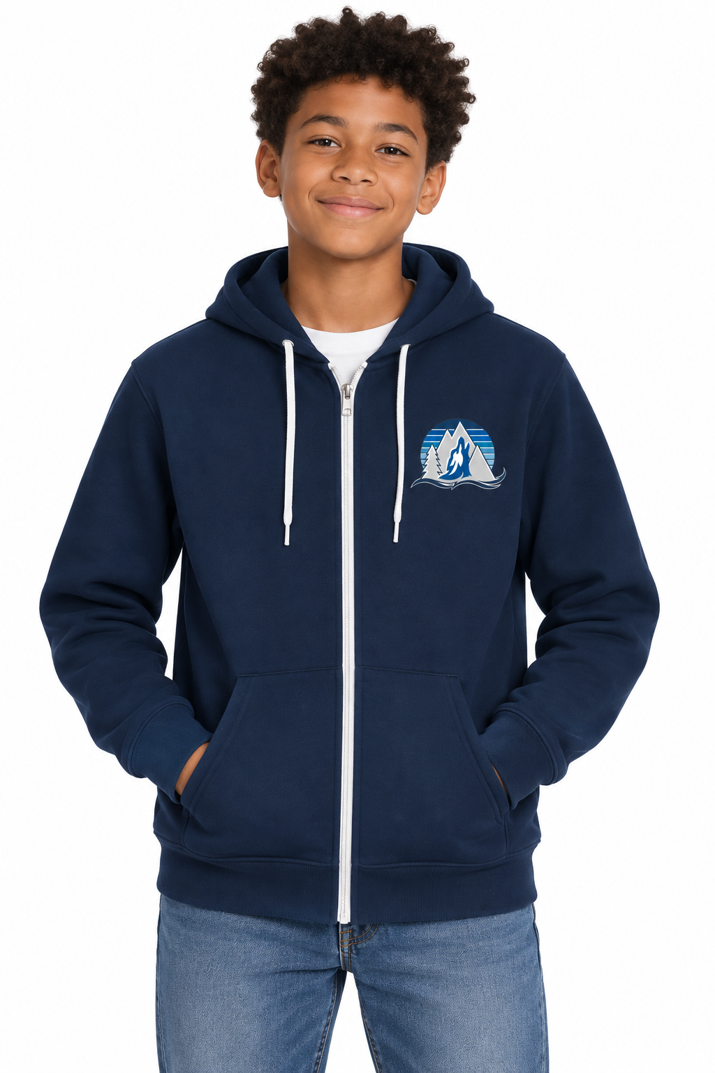 Kopachuck Coyote Striped Full Zip Hooded Sweatshirt