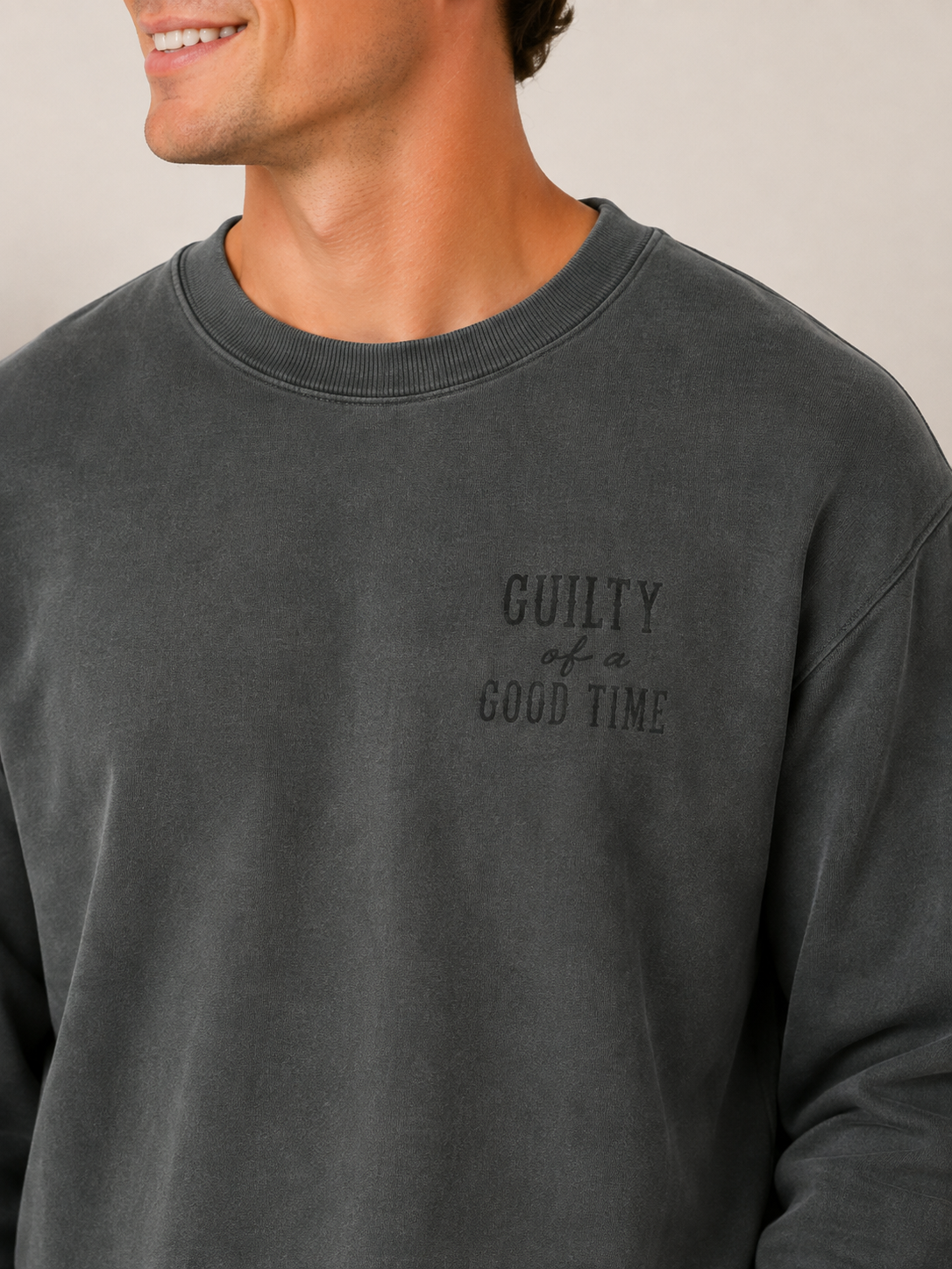 Guilty of a Good Time Embroidered Comfort Colors Crewneck